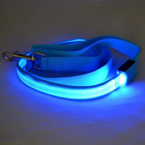Pet Led Dog Glow in Dark Adjustable Luminous Collar Rechargable Light Up Dog Leashes (Yellow) in Saudi Arabia