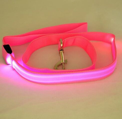 Pet Led Dog Glow in Dark Adjustable Luminous Collar Rechargable Light Up Dog Leashes (Yellow) in Saudi Arabia