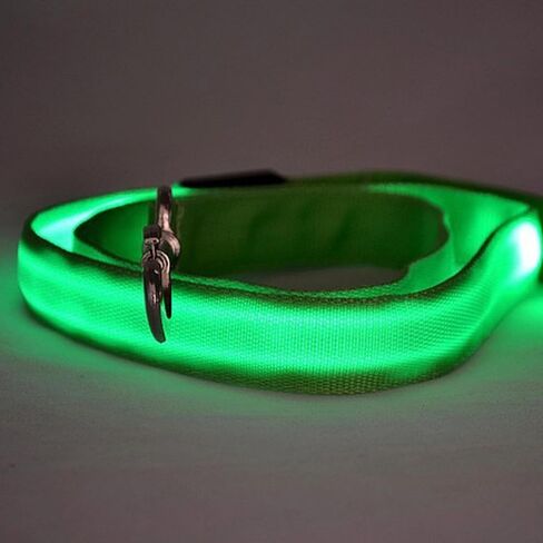 Pet Led Dog Glow in Dark Adjustable Luminous Collar Rechargable Light Up Dog Leashes (Yellow) in Saudi Arabia