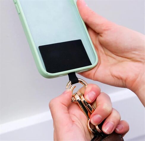 Phone Strap with Zippered Pouch, Crossbody Cell Phone Strap, Adjustable Clip and Go Phone Strap with Wallet, Crossbody Phone Strap for All Occasions (Black) in Saudi Arabia