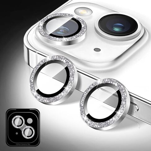 واقي عدسة الكاميرا Kucheed Bling لهاتف iPhone 11، ملصقات فيلم غطاء الكاميرا من الزجاج المقوى اللامع 9H، محاذاة تلقائية لحلقات معدنية فردية ملحقات الهاتف in Saudi Arabia