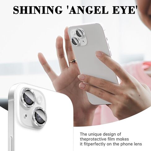 واقي عدسة الكاميرا Kucheed Bling لهاتف iPhone 11، ملصقات فيلم غطاء الكاميرا من الزجاج المقوى اللامع 9H، محاذاة تلقائية لحلقات معدنية فردية ملحقات الهاتف in Saudi Arabia