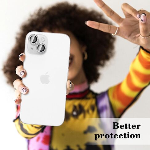 واقي عدسة الكاميرا Kucheed Bling لهاتف iPhone 11، ملصقات فيلم غطاء الكاميرا من الزجاج المقوى اللامع 9H، محاذاة تلقائية لحلقات معدنية فردية ملحقات الهاتف in Saudi Arabia