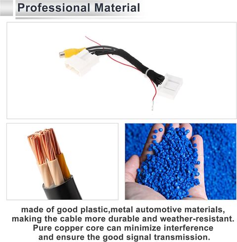 Front Rear View Camera Adapter Wire Harness Cable for Toyota Camry Stabilise Backup Camera Wiring Harness Plastic,Metal 1 Pcs in Kuwait