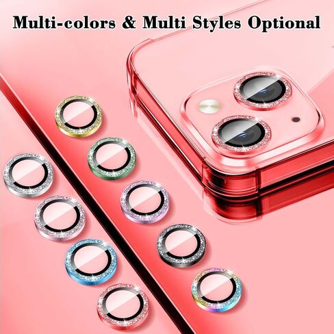 واقي عدسة الكاميرا Kucheed Bling لهاتف iPhone 11، ملصقات فيلم غطاء الكاميرا من الزجاج المقوى اللامع 9H، محاذاة تلقائية لحلقات معدنية فردية ملحقات الهاتف in Saudi Arabia