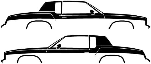 2x ملصقات مصورة صورة ظلية للسيارة لسيارة أولدزموبيل كتلاس سوبريم كوبيه الجيل الرابع 1978-1980 in Saudi Arabia