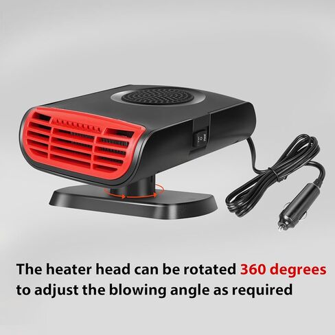 سخان السيارة، مزيل الصقيع للسيارة، مروحة سيارة محمولة 12 فولت 150 وات للتدفئة السريعة وإزالة الجليد وإزالة الضباب - منفذ 2 في 1 للتدفئة/التبريد مع قابس ولاعة السجائر، مناسب لجميع الزجاج الأمامي للسيارات in Kuwait
