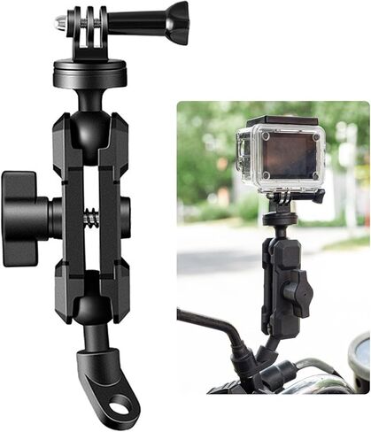 حامل كاميرا الدراجة النارية، دعامة كاميرا رياضية لحامل مقود كاميرا Insta360/GoPro، دوران 360 درجة، متعدد الوظائف 3 طرق ثابتة in Kuwait