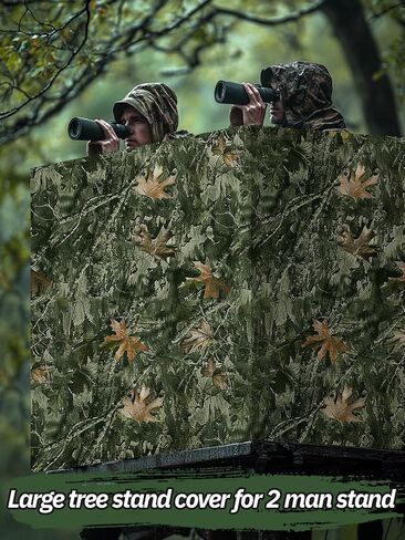 MADHOLLY Silent Magnetic Closure Tree Stand Blind - 100" × 35.4" Hunting Tree Stand Cover for 2 Man Stand, with Pocket, Universal Camo Tree Stand Accessories Ground Blinds for Deer Hunting Turkey in Saudi Arabia