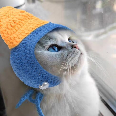 Pet Hat Cartoon Knit Cute Dog Cat Hat Puppy Cartoon Hats Knitted Cat Hat for Small Cats Small Dogs Crochet Hat for Cats Dogs (Black and Green, Medium) in Saudi Arabia