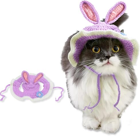 Pet Hat Cartoon Knit Cute Dog Cat Hat Puppy Cartoon Hats Knitted Cat Hat for Small Cats Small Dogs Crochet Hat for Cats Dogs (Black and Green, Medium) in Saudi Arabia