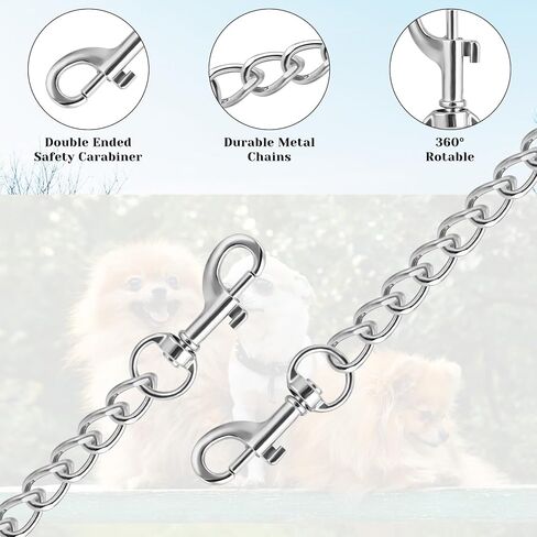 Giantree 2 Pcs Metal Dog Collar Safety Clip, Dog Harness Collar Connector Prong Collar Safety Clip Double Ended Backup Dog Safety Clip 7inch in Saudi Arabia