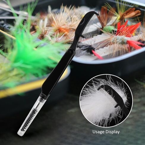 مشط وفرشاة أداة ربط الذبابة، فرشاة دوبلاج، مشط شعر قابل للطي، أداة القوة DIY in Kuwait