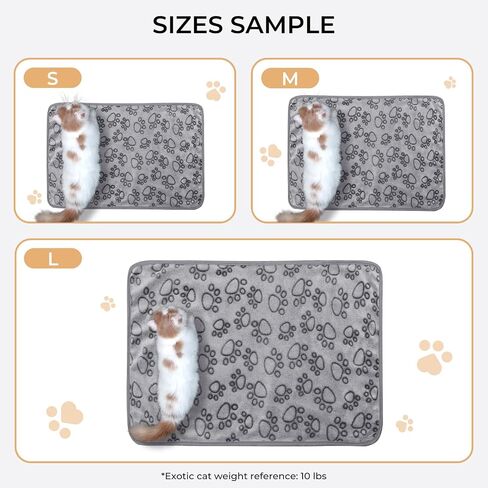 Luciphia 1 Pack 2 Pet Blankets for Dogs Cats, Fleece Print Dog Cat Blankets for Small Medium Large Puppy Kitten, Grey Paw Small (23x16 inch) in Saudi Arabia