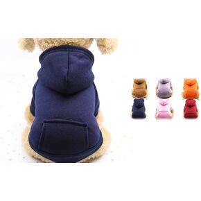 Dog Hoodie Sweatshirts with Pockets - Warm Dog Coat Clothes Costume for Small Dogs Puppy Cat (Orange, Large)