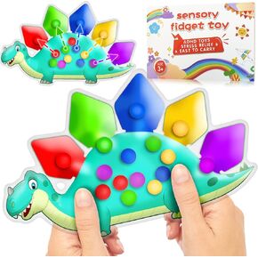2PC Dinosaur Color Sorting Sensory Toys, Montessori Toys for Toddler Fine Motor Skill Game Learning Activities Quiet Calm Down Fidgets for Classroom Stocking Stuffers for 3 4 5 Year Old Boy Travel Toy