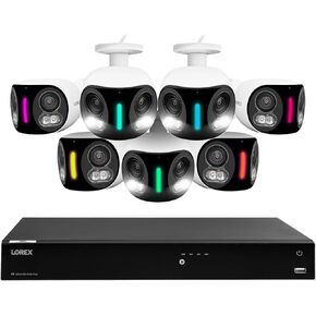 Lorex Fusion 4K PoE Smart Home Security Camera System, 4TB NVR, Black - 7 H20 Dual Lens IP Cameras, 16 Channel Wired/Wi-Fi Surveillance, Human/Vehicle Detection, Color Night Vision