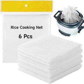 6 Pcs Rice Net, 43.3"×39.4" Sushi Rice Cooking Net, Non-Stick Fine Mesh Rice Cooker Napkins, Tetoron Rice Nets, Cooking Steam Cloths for Homes, Restaurants, Camping