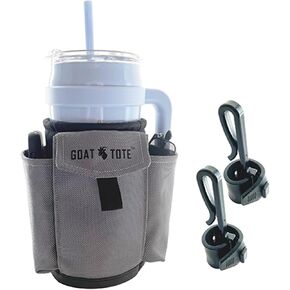 Mobility Combo Pack, Hook, Phone and Cup Holder for Walker, Portable Beverage Holder for Wheelchair and Strollers, Easy Install Wheelchair Phone Holder with Stretch Strap That Fits up to 2" Diameter