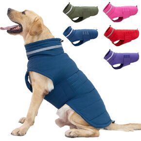 Dog Coat, Waterproof Dog Jacket Dog Winter Coat Dog Cold Weather Coats, Warm Windproof Dog Snow Jacket Clothes, Reflective Adjustable Turtleneck Dog Coats for Small Medium Large Dogs