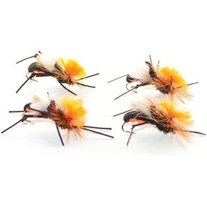 The Fly Fishing Place Black Becho Foam Body High Visibility Grasshopper Dry Fly 4 Flies Size 10