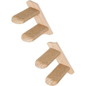 Cat Climbing Shelf Wall Mounted, Sectional Cat Staircase with Jute Scratch Hooks, Cat Perch & Play