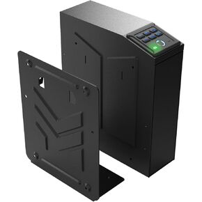 Gun Safe, Biometric Pistol Safe Nightstand, Quick Access Sliding Door Handgun Safes and Gun Lock Box for Home, Car, Truck, Bedside 3-Ways unlock Safe Fingerprint, Digital Key，Interior Lights