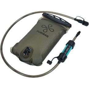 Adventure Bladder: 2 Liter Hydration Bladder with Filter - Replacement Backpack Water Bladder Compatible with Other Daypack Hydration Systems, Perfect for Backpacking, Hiking, and Biking