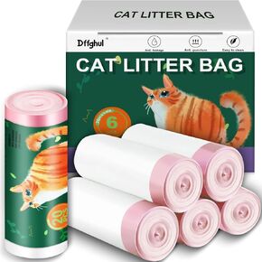 Cat Litter Box Liners,Kitty Litter Bags Liners 120 pk,21.6“x11.8",Unscented Drawstrings Thick Cat Litter Liners,Disposable Litter Box Bags,Leak Proof Cat Liners For Litter Box