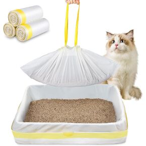 Cat Litter Box Liners 37" x 18",30 Count Jumbo Extra Thick Cat Waste Litter Bags Extra Heavy Duty Large Drawstring Kitty Litter Pan Bags For Pet Cat Supplies