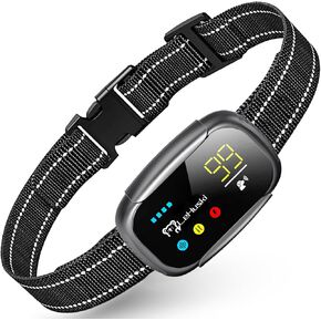 Dog Bark Collar Rechargeable Anti Bark Collar for Dogs Automatic Bark Collar with 5 Adjustable Sensitivity Beep and Vibration Modes Effective No Bark Training for Dogs of Small Medium and Large Black
