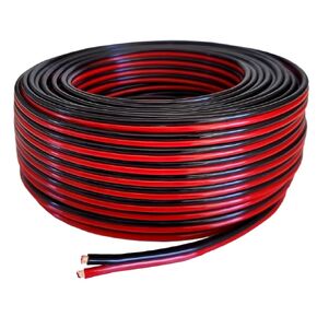 Pure Copper 12 AWG (American Wire Gauge) Stranded OFC Flexible Red Black 2 Conductor Bonded Zip Cord Automotive Power Speaker Cable for Car Audio LED Trailer Light Primary Harness Wiring (50 Feet)