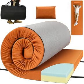 DWVO Memory Foam Camping Pad Futon Mattress Full, 3.5 INCH Thick Portable Floor Sleeping Mat with Travel Bag