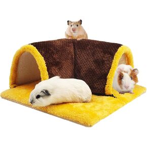 Yanmucy Guinea Pig Tunnel House Detachable Rabbit Hideaway Guinea Pig Hide Toys Small Animal Tunnels and Hides Rat Cage Accessories for Rabbit Chinchilla Ferret Hamster Rat Hedgehog (Grey)