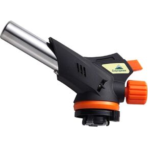 CAMPINGMOON Flame Adjustable Cooking Torch (Butane Gas Fuel Not Included) for Camping BBQ Barbecue MT-2915-BK