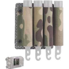Tactical Glow Stick Organizer - Chem Light Holder for 4 Glow Sticks - Chem Light Holders for Molle Tactical Undershirts, Ideal for Camping, Fishing, and Hunting