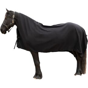 RESISTANCE Long Lasting & Warm Soft Fleece Square Cooler for Horse (90"x80", Black)