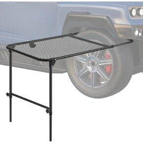 Pasimy Vehicle Tire Mounted Steel Camping Table Adjustable Travel Camping Table 40'' x 20'' x 33'' for Car Camping Picnic Camp Outdoor Cooking BBQ and Party Favor in Kuwait