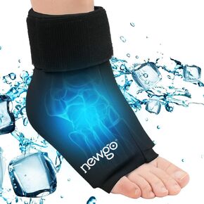 NEWGO Foot Ankle Ice Pack for Injuries, Ankle Ice Wrap Heel Ice Pack for Plantar Fasciitis, Stretchable Ice Therapy Cold Pack for Foot Heel, Ankle Pain, Achilles Tendinitis, Sprain, Swelling