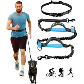 Hands Free Dog Leash - Adjustable Waist Belt for Dog Walking