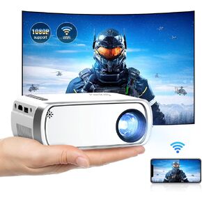Mini Projector With Wifi, Wireless Portable Projector, Movie Projector Supported HD 1080P, Gifts Ideas, Small Portable Movie Projector for Outdoor Projector use in Camping Video Home Theater Projector