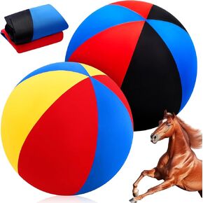 2 Pcs Herding Ball Cover Large Balls Covers Please Watch VCR for How to Inflation Giant Horse Toy Balls Cover Horse Soccer Protective Ball Cover for Horses Herding Ball(Classic,40 Inch)