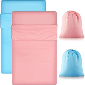Irenare 2 Pcs Self Tan Sleep Sack Self Tanning Bed Sheet Protector Travel Camping Sheet Sleep Sack Adult Lightweight Sleeping Bag Liner, Self Tanner Sleep Sack for Sunless Tan Spray Tanning Lotion