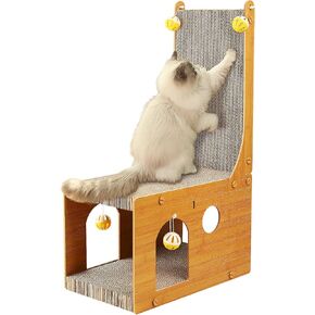 ​Cat Scratcher, Cat Scratching Board, L Shaped Vertical Cat Scratcher for Wall and Couch Protection, Cat Scratching Board with 4 Cat Ball Toys for Indoor Cats