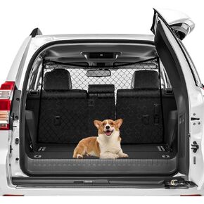 Dog Barrier Car Net with Hooks, Pet Barrier for Car, Car Rear Seat Isolation Barrier Net Back Pet Dog Seat Divider, Dog Car Net Barrier Trunk for Car, Trucks, Vans (47.2 x 27.5 Inch)