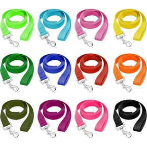 12 Pcs Dog Leashes for Small Medium Large Dogs, 6FT Lead Nylon Short Dog Leash with Swivel Hook for Walking, Training, Hiking, Rescues, Grooming, Shelter, Outdoor