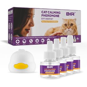 Cat Calming Diffuser 5 in 1 Pheromones Cat Calming Diffuser Pheromone Premium Calm Diffusers for All Cats Relieve Anxiety Fermon 48ml Bottle Refill Kit Pet Feline Stop Fighting Calm Relaxing