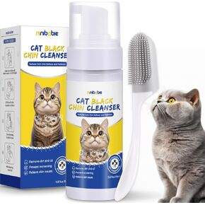 Cat Acne Chin Treatment,Cat Black Seed Cleaner,Improved Skin Health and Black Seed Removal,Updated Cleansing Brush,Soothes Chin Acne,Oil Control 5.07fl.oz