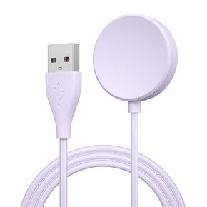 Galaxy Watch Charger Compatible with Samsung Galaxy Watch 6 Classic/6/5 Pro/5/4 Classic/4/3/Active 2/1, Wireless Magnetic Charging Cable Dock Car Charger Cord 3.3ft (Purple)