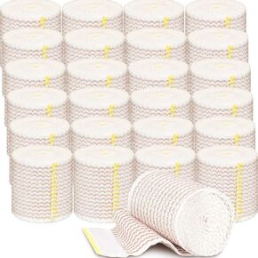 24 Pack Elastic Bandage Wrap (6x2", 6x3", 6x4", 6x6") Compression Bandage Wrap with Hook and Loop Closure on Both Ends Self Adhesive Bandage Wrap for Sports, Medical, and Injury Recovery